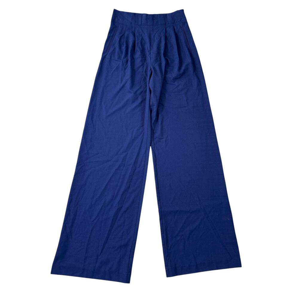 Devlin Midnight Blue Women's Trousers Wide Leg Size 4 Side Zip Career